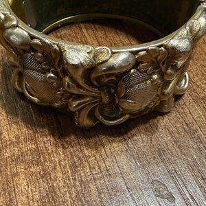 Whiting and DavisOrnate Gold-Tone Floral Cuff Bracelet